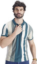 PRORIDERS Striped Men Polo Neck Blue T-Shirt