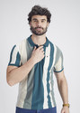PRORIDERS Striped Men Polo Neck Blue T-Shirt