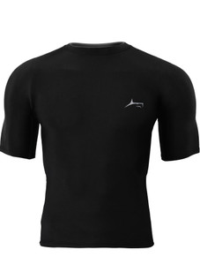 Prosharx Solid Men Round Neck Black T-Shirt