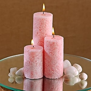 prosperro lumo by parkash candles set of 3 fragrance pillar candles marble finish black - flora by gucci paraffin wax floral