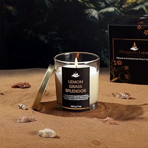 prosperro lumo by parkash candles premium scented soy wax candle 200 gm 25-30 hrs luxury aroma therapy votive jar scented candles for home decor gift set lemon grass splendor