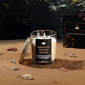 prosperro lumo by parkash candles premium scented soy wax candle 200 gm 25-30 hrs luxury aroma therapy votive jar scented candles for home decor gift set gardenia elysian bloom