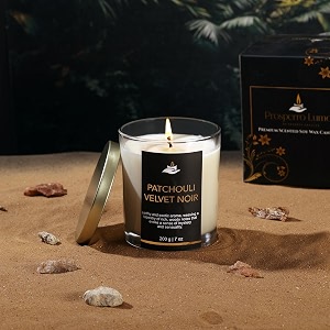 prosperro lumo by parkash candles premium scented soy wax candle 200 gm 25-30 hrs luxury aroma therapy votive jar scented candles for home decor gift set patchouli velvet noir