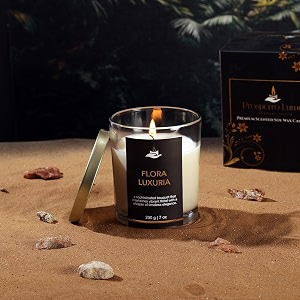 prosperro lumo by parkash candles premium scented soy wax candle 200 gm 25-30 hrs luxury aroma therapy votive jar scented candles for home decor gift set flora luxuria