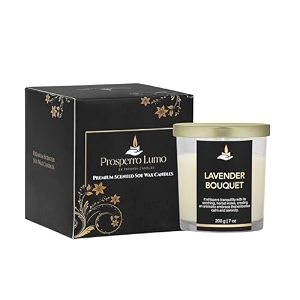 prosperro lumo by parkash candles premium scented soy wax candle 200 gm 25-30 hrs luxury aroma therapy votive jar scented candles for home decor gift set lavender bouquet