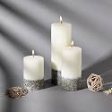 PROSPERRO LUMO Paraffin Wax By Parkash Candles Set Of 3 Fragrance Pillar Candles Marble Finish (White Lavender Petals)