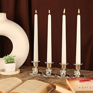 prosperro lumo by parkash candles unscented dripless taper candles  10 inch x 075 inch  candle light dinner  spell  set of 4  paraffin wax black