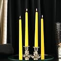 PROSPERRO LUMO by Parkash Candles Unscented Dripless Taper Candles || 10 Inch x 0.75 Inch || Candle Light Dinner || Spell || Set of 4 || Paraffin Wax (Yellow)