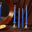 PROSPERRO LUMO by Parkash Candles Unscented Dripless Taper Candles || 10 Inch x 0.75 Inch || Candle Light Dinner || Spell || Set of 4 || Paraffin Wax (Blue)