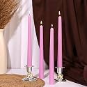 PROSPERRO LUMO by Parkash Candles Unscented Dripless Taper Candles || 10 Inch x 0.75 Inch || Candle Light Dinner || Spell || Set of 4 || Paraffin Wax (Pink)