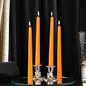 PROSPERRO LUMO by Parkash Candles Unscented Dripless Taper Candles || 10 Inch x 0.75 Inch || Candle Light Dinner || Spell || Set of 4 || Paraffin Wax (Orange)