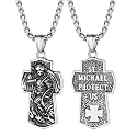 PROSTEEL St Christopher/St Benedict/St Michael Pendant Necklace for Men