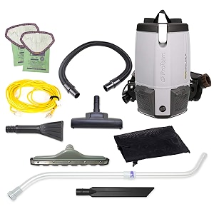 proteam commercial backpack vacuum cleaner provac fs 6 hepa vacuum backpack with commercial home kit 6 quart - corded