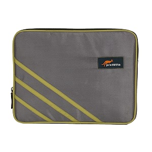 protecta high bar laptop sleeve for laptops with screen size up to 133 inch grey amp green - elementary series