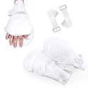 Protective Mittens​ 2 PCS – Hand Mittens with Padding on Both Sides,Stop Nail Biting,Dementia Gloves for Elder with Wide Hook and Loop Tape​(White)