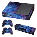 Protective Vinyl Skin Decal Cover for Microsoft Xbox One Blue and Purple Nebula(Upgraded)