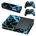 Protective Vinyl Skin Decal Cover for Microsoft Xbox One Console wrap Sticker Skins with Two Free Wireless Controller Decals Lightnings(NOT for One S or X)
