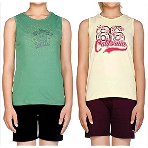 Proteens Girls Printed Sleeveless T-Shirt Green