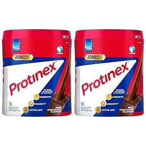 protinex health and nutritional protein drink mix for adults-rich chocolate flavor 400 gms jar with 25 vital nutrients to support strength immunity amp active life pack of 2