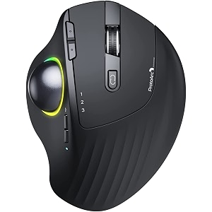 protoarc em01 rgb bluetooth multi device trackball mouse24 ghz bluetootheasy thumb controlprecision amp smooth trackingadjustable dpiergonomic designfor windowspcmacrechargeable battery-carbon