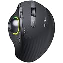 ProtoArc EM01 RGB Bluetooth Multi Device Trackball Mouse,2.4 GHz Bluetooth,Easy Thumb Control,Precision &amp; Smooth Tracking,Adjustable DPI,Ergonomic Design,for Windows/PC/Mac,Rechargeable Battery-Carbon