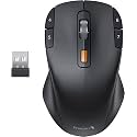 ProtoArc EM12 Wireless Mouse for Macro Programming,2.4G Ergonomic &amp; Symmetrical Design with 8 Programmable Buttons,Type-C Rechargeable,Upto 2400 DPI for Laptop/PC/Mac, for Both Right &amp; Left Hand-Black