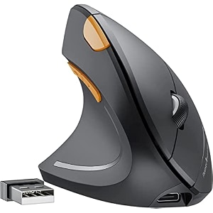 protoarc em12 wireless mouse for macro programming24g ergonomic amp symmetrical design with 8 programmable buttonstype-c rechargeableupto 2400 dpi for laptoppcmac for both right amp left hand-black