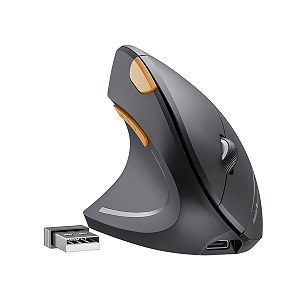 protoarc left handed bluetooth mouse em13 wireless ergonomic vertical mouse rechargeable left hand mice with 3 adjustable dpi 3 device connection compatible for pc ipad macos windows-black