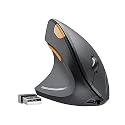 ProtoArc Left Handed Bluetooth Mouse, EM13 Wireless Ergonomic Vertical Mouse Rechargeable Left Hand Mice with 3 Adjustable DPI, 3 Device Connection, Compatible for PC, iPad, MacOS, Windows-Black