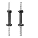 Protoner PVC Dumbbell Rods, 14 inch Length, 25-30 mm Plate Diameter (Black &amp; Chrome)