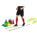 Protoner Sports Training Equipment Set, Agility Ladder 4m with 9 Rungs, 6 Marker Cones, 20 Multicolour Saucer Cones, 6 Agility Hurdles for Speed and Coordination Training