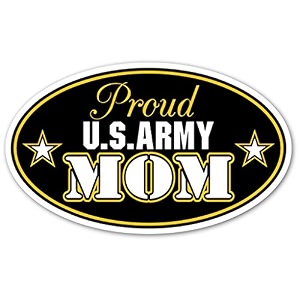 proud us army mom us armed forces euro vinyl bumper sticker decal - ideal for use on car windows bumpers walls doors glass windows or any other clean smooth surfaces 334 x 534 inches