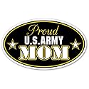 Proud US Army Mom U.S. Armed Forces Euro Vinyl Bumper Sticker Decal - Ideal for use on Car Windows, Bumpers, Walls, Doors, Glass Windows or Any Other Clean Smooth Surfaces 3" X 5" (Inches)