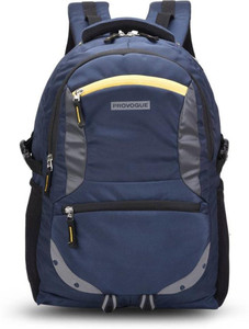 provogue large 35 l laptop backpack classy unisex school bag with rain cover and reflective strip blue