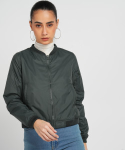 provogue women solid bomber jacket