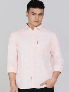 PROVOGUE Men Checkered Casual Pink Shirt