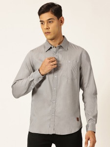 PROVOGUE Men Solid Casual Grey Shirt