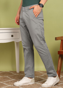 PROVOGUE Slim Fit Men Grey Trousers
