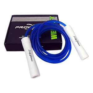 weighty heavy ball bearing 10 mm pvc jump rope 11 lb weighted adjustable boxers skipping rope for men and women strength and training 10 ft blue-white
