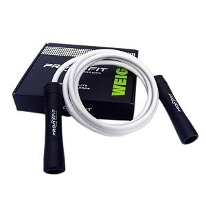 weighty heavy ball bearing 10 mm pvc jump rope 11 lb weighted adjustable boxers skipping rope for men and women strength and training 10 ft white-black