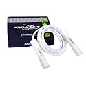 Weighty Heavy Ball Bearing 10 MM Pvc Jump Rope 1.1 LB Weighted Adjustable Boxers Skipping Rope For Men And Women Strength And Training 10 FT (White-White)
