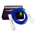 Weighty Heavy Ball Bearing 10 MM Pvc Jump Rope 1.1 LB Weighted Adjustable Boxers Skipping Rope For Men And Women Strength And Training 10 FT (Blue-White)