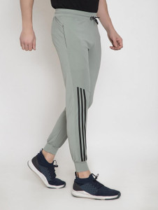 Proxima Striped Men Light Green Track Pants