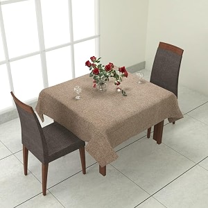prozone washable jute table coverheat resistant table cover for kitchen tabledining table wedding party5034 length x 5034 widthtan color