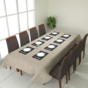 prozone washable jute table coverheat resistant table cover for kitchen tabledining table wedding party11034 length x 5034 widthbrown