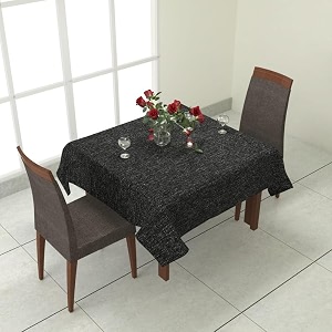 prozone washable jute table coverheat resistant table cover for kitchen tabledining table wedding party5034 length x 5034 widthblack