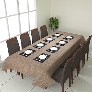 prozone washable jute table coverheat resistant table cover for kitchen tabledining table wedding party11034 length x 5034 widthtan color