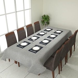 prozone washable jute table coverheat resistant table cover for kitchen tabledining table wedding party11034 length x 5034 widthgrey