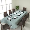 Prozone Washable Jute Table Cover,Heat Resistant Table Cover for Kitchen Table/Dining Table Wedding Party,90" Length x 50" Width,Aqua