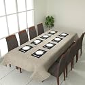 Prozone Washable Jute Table Cover,Heat Resistant Table Cover for Kitchen Table/Dining Table Wedding Party,110" Length x 50" Width,Brown
